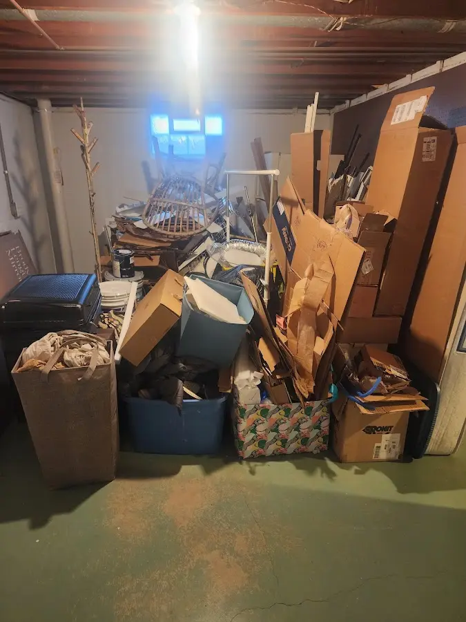 Roll-off dumpster container at job site for 6 Yard Dumpster Rental in Poquoson